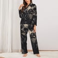 thumbnail image 2 of Fuzoiu Vintage Dog Illustration Print Women's Long-Sleeved Pajama,Lounge Button Down Nightwear,Womens Notch Collar Pajama Set-XX-Large, 2 of 7
