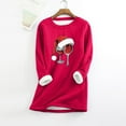 thumbnail image 5 of MIASHUI Chandail en Molleton de Base pour Femmes, Manches Longues, Col Rond, Poche, Épais en Polaire, Rouge, TTTTG, 5 of 5