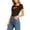 (New82)Coffee, variant on Women's Square Neck T-Shirt Summer Plain Cutout Tees Short Sleeve Fitted Tops Silm Fit Pullover Casual Solid Color Basic Blouse