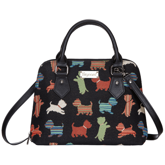 Signare Playful Puppy Convertible Top Handle Handbag