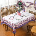 thumbnail image 2 of 4th of July Tablecloth 60 x 84 Inches Square, Memorial Day Deocr Vintage 4th of July Decorations for Home Patriotic Table Cloth Independence Day Table Decorations, 2 of 6
