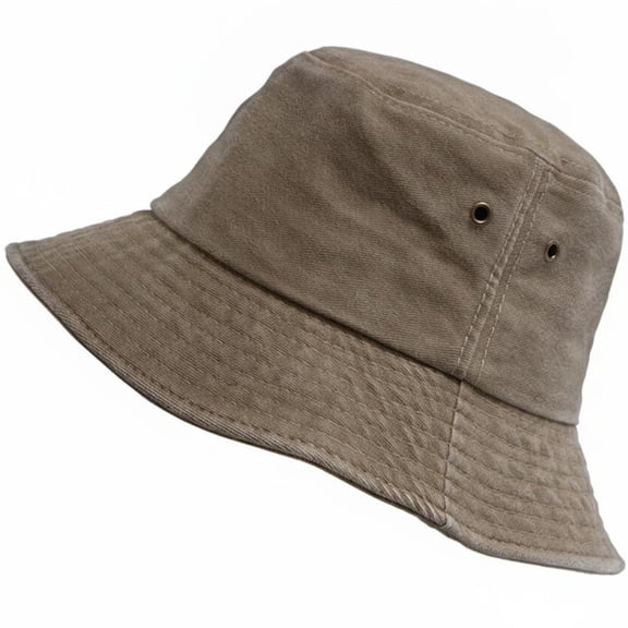 Slccxzc Vintage Washed Cotton Bucket Hat, Wide Brim Sun Cap for Outdoor Hiking