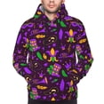 thumbnail image 4 of KLL Mardi Gra2 Print Mens Hoodie Long Sleeve Casual Pullover Hooded Sweatshirt Fashion Drawstring Hoodies with Pocket-X-Large, 4 of 6