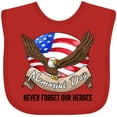 thumbnail image 3 of Inktastic Memorial Day- Never Forget Our Heroes- Bald Eagle Boys or Girls Baby Bib, 3 of 4
