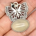 thumbnail image 4 of Natural Crystal Hollow Out Butterfly Pendant Gemstone Oval Quartz Gifts Jewelry, 4 of 5