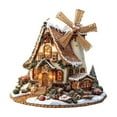 thumbnail image 2 of Christmas House Acrylic Desktop Decoration,Elegant Cute Wooden Gingerbread House with Base for Home Decors,Ideal Gift for Birthday, Anniversary, Valentine's Day Celebrations, 2 of 6