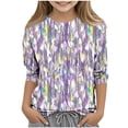 thumbnail image 2 of hengsof Kids Patterned 3/4 Sleeve Top, Round Neck Everyday Shirt for Warm Weather, Boys Girls Ages 3 to 12 Years, Fashion Graphic Tee, 2 of 5