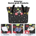 thumbnail image 2 of Tote Bag for Women - Black Christmas Ornament Pattern Shoulder Bag - Large Utility Work Duffle Bag with Zipper Handbag for Travel, Work, Sprots, 2 of 5
