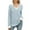 Light Blue, variant on Womens Contrast Collar Top Long Sleeve Ribbed Knit Lightweight Fall Comfort Sweater