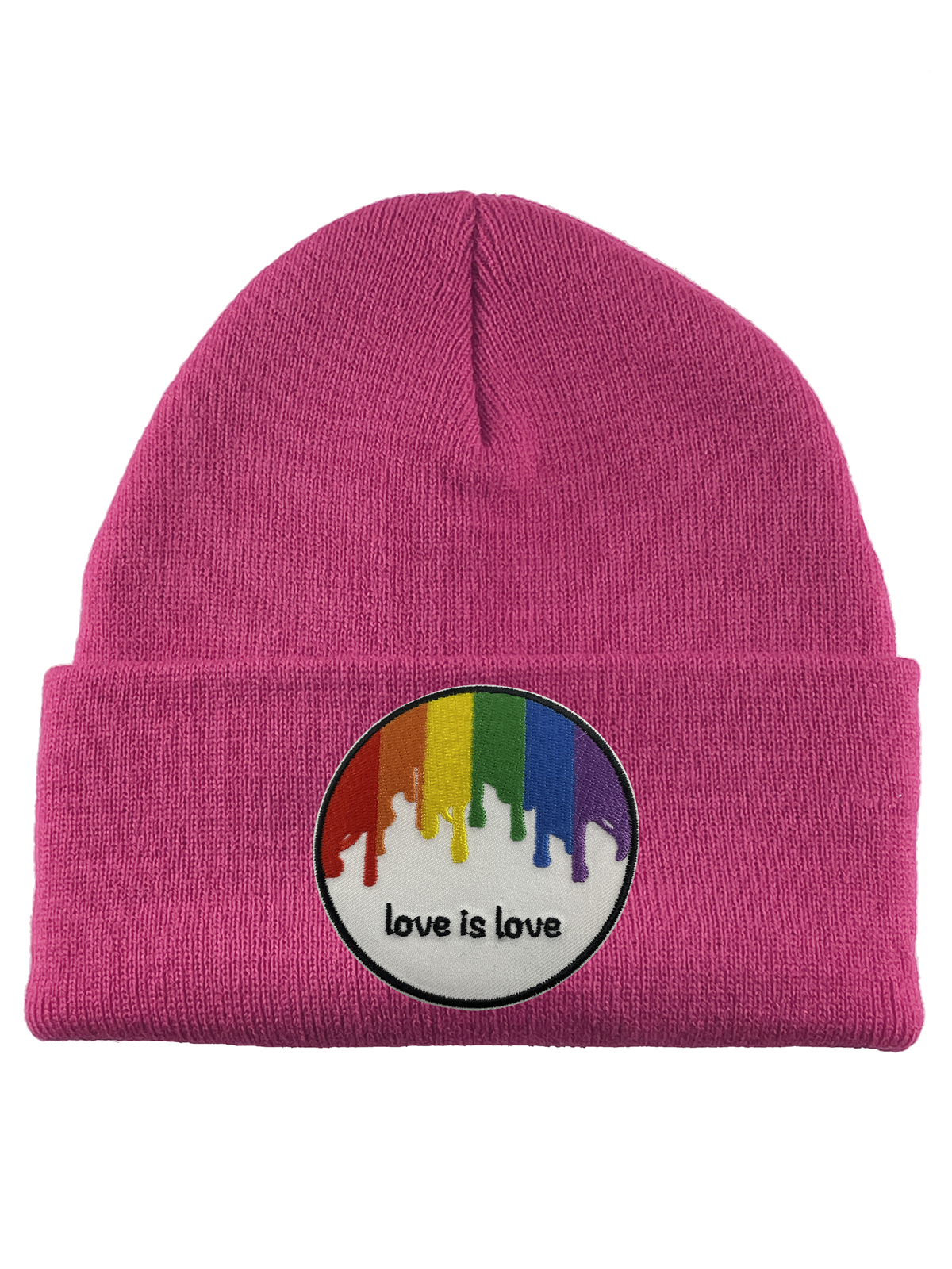 Gravity Threads Bonnet avec Patch Peinture Love is Love - Rose Vif