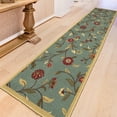 thumbnail image 2 of Ottomanson Floral Kitchen Runner Rug 1'10" x 6' - Non Slip Low Pile Carpet, Seafoam Green, 2 of 13