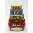 thumbnail image 2 of Ceramic Colorful Owl Measuring Cups Set 4 Pcs Hand Painted Gift, 2 of 3