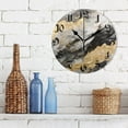 thumbnail image 3 of Wall Clock 10 Inch Silent Non-Ticking 8 Black Golden Marble Battery Operated Rustic Retro for Living Room Home Kitchen Bathroom, 3 of 7
