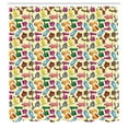 thumbnail image 3 of Ambesonne Cartoon Shower Curtain, Colorful Motorcycles, 69"Wx84"L, Blue Yellow, 3 of 5