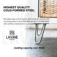 thumbnail image 4 of LAVANE 8 Inch / 20 cm Hairpin Furniture Legs, Set of 4 Heavy Duty Modern Industrial Metal Table legs with Rubber Floor Protectors & Screws for DIY Cabinet Bench Sofa Couch Ottoman&nbsp;Chair Black, 4 of 8