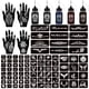 thumbnail image 1 of Kit de tatuajes temporales Moricher, 5 colores de tinta, 96 plantillas, 1 of 7