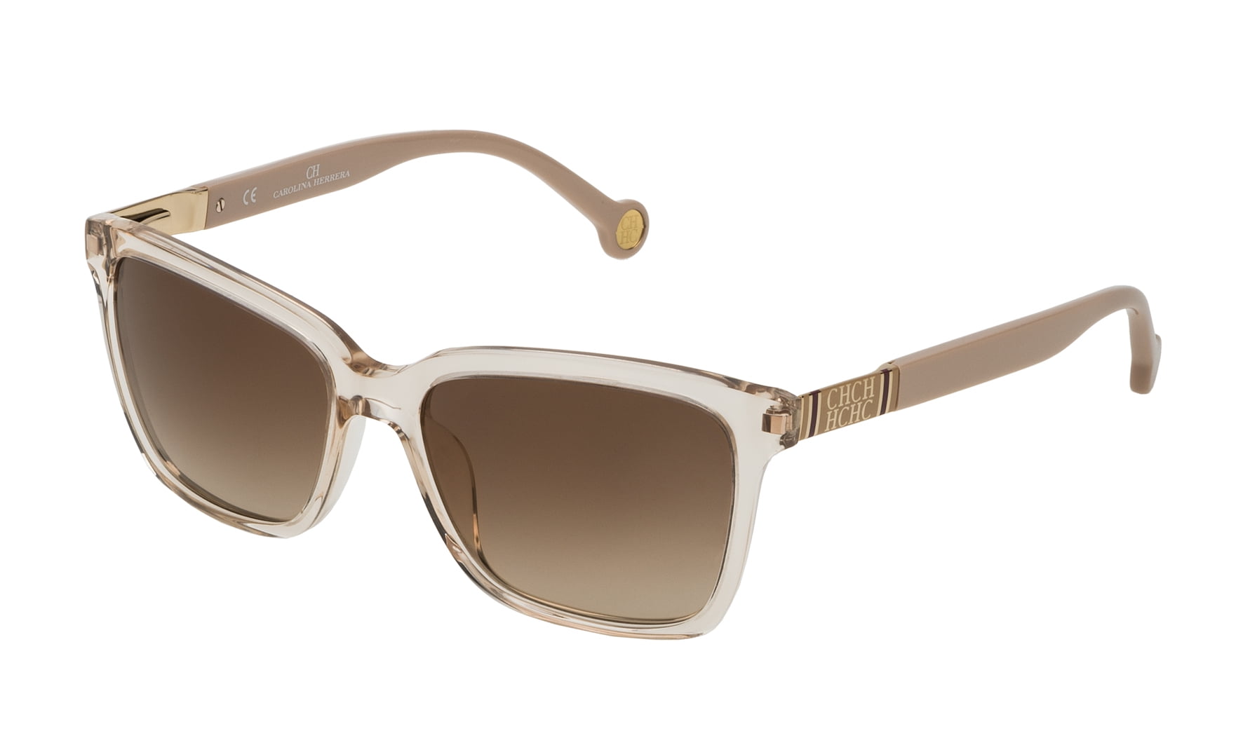 SUNGLASSES POLARIZED FASHION SUN GLASSES CAROLINA HERRERA BEIGE