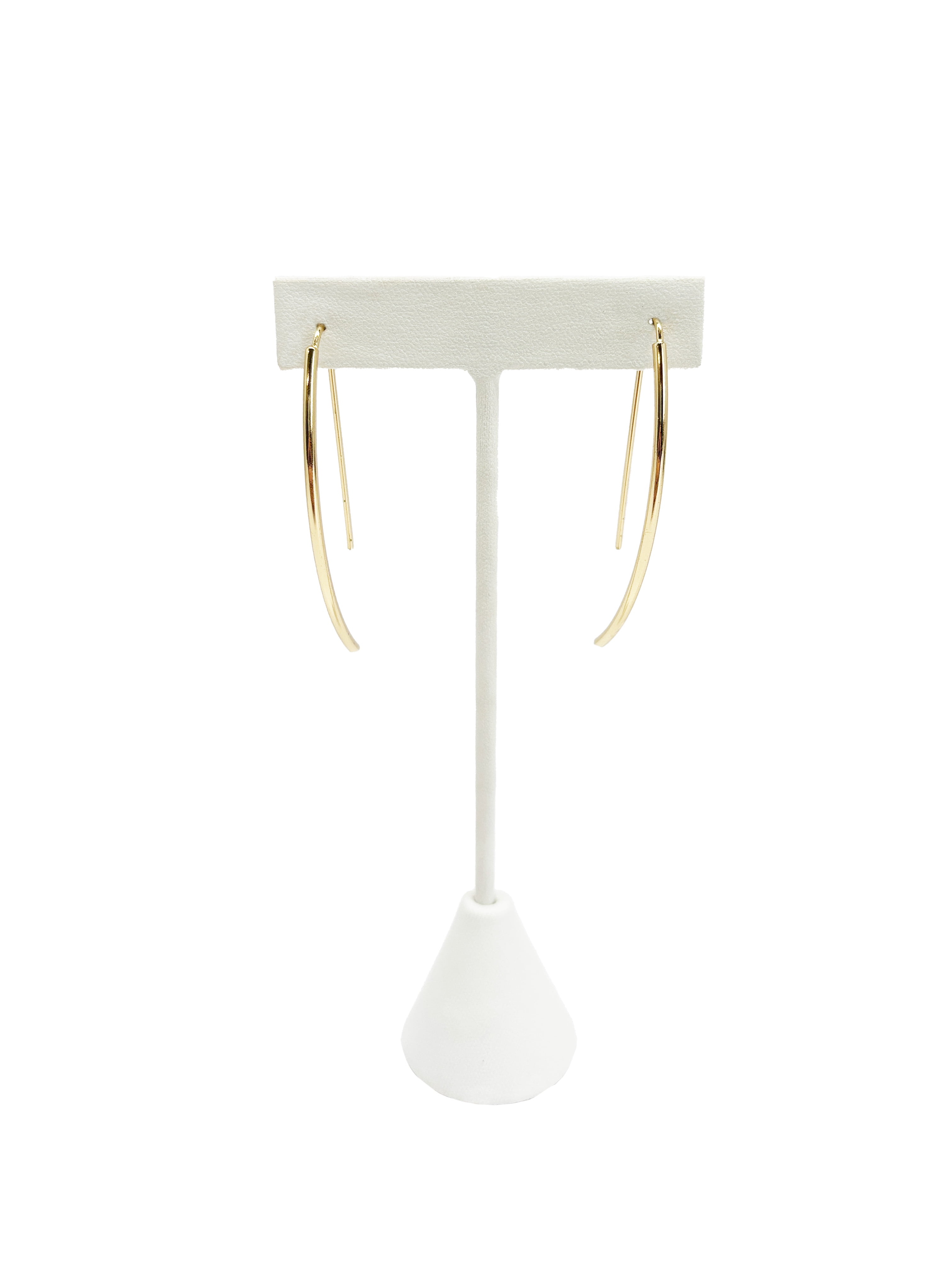 Time and Tru Women's Gold Tone Oblong Threader Earrings