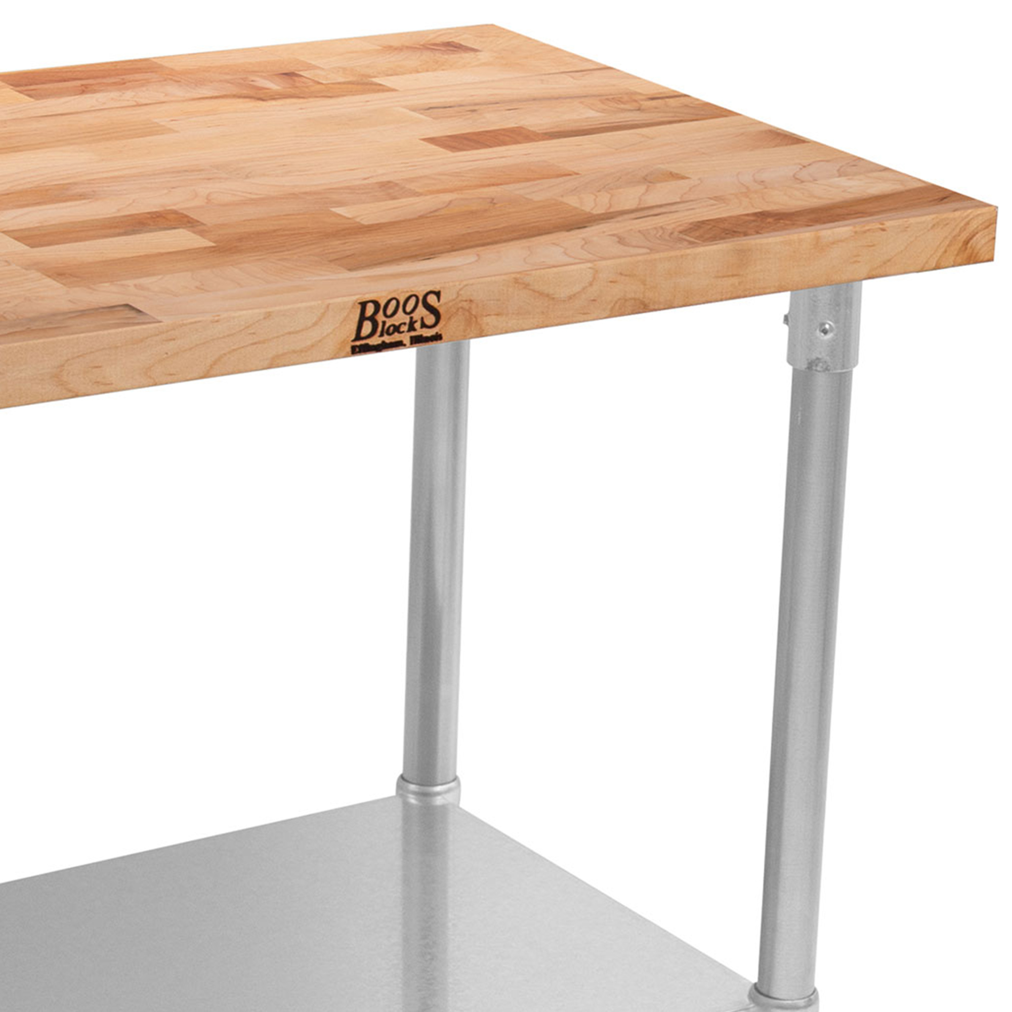  John Boos Maple Wood Top Work Table with Adjustable