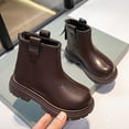 thumbnail image 6 of Toddler Boots,Girls Ankle Boots Stylish Short Boots Comfort Casual Kids Footwear,Toddler Boy Boots,Z02 Brown,8-9 Years, 6 of 9