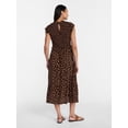 thumbnail image 3 of Time and Tru Women's and Women's Plus Smocked Bodice Midi Woven Dress, Sizes XS-4X, 3 of 5