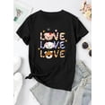 thumbnail image 3 of Women's Casual Love Animal Graphic Tee - Round Neck Short Sleeve, Comfortable Polyester Blend, Playful Summer Top for Casual Attire, Everyday Fashion Top | Playful Graphic Tee | Stretchy Fabric Top, 3 of 8
