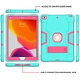 thumbnail image 4 of Dteck Case for Apple iPad 9th Generation 10.2-inch (2021),Shockproof Rubber Armor 3-Layer Protection Case Hybrid Hard Kicstand Cover for iPad 10.2" 9th Gen 2021/8th Gen 2020/7th Gen 2019,Mint+Rose, 4 of 6