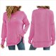 thumbnail image 3 of Sudaderas Holgadas de Larga para Mujer, de Canalé, con Abertura Lateral y Dobladillo Alto y Bajo, para Otoño Rosa Roja M, 3 of 7