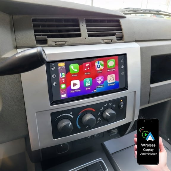 Eforcase 7inch Double Din Car Radio Stereo for Dodge Dakota 2005-2011 with Wireless Carplay Android Auto, Android 13 Touchscreen Car Stereo GPS Bluetooth WiFi FM RDS SWC Backup Camera