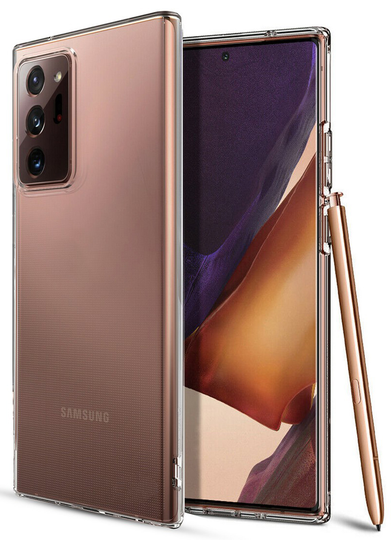 Case for Note 20 Ultra, Clear Transparent SeeThru Flex Gel TPU Skin