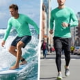thumbnail image 5 of Xidunhg Men's Rash Guard Long Sleeve Shirt UPF 50 Sun Protection Quick Dry Moisture Wicking Lightweight for Swimming Surfing Outdoor Light Green 2XL, 5 of 10