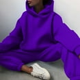 thumbnail image 4 of Scyoekwg Women 2 Piece Outfits Sweatsuit Long Sleeve Sweatshirt Jogger Sweatpant Casual Two Piece Set Matching Outfits Fashion Lounge Set (Purple,XXXL), 4 of 6