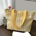 thumbnail image 4 of CHUMUD Women's Striped Canvas Shoulder Tote, Retro Casual Handbag, Reusable Multi-Purpose Travel & Grocery Bag, 4 of 9