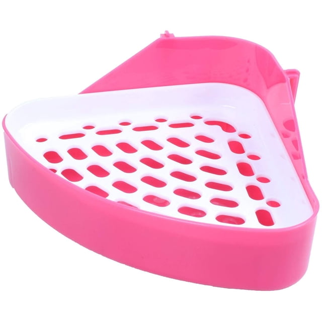 Caja de arena para gatos conejillo de indias, orinal triangular, esquina, caja de arena para gatos chinchilla, caja de inodoro de esquina de plástico para hámster, adecuada para conejos, hurones,