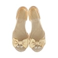thumbnail image 3 of LTTVQM Women's Jelly Sandals Pearl Bow Transparent Trendy Open Toe Slip on Flat Casual Summer Daily Slip On Shoes Champagne 36(US-5.5), 3 of 6