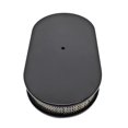 thumbnail image 1 of 15 in. Aluminum Oval Air Cleaner Paper Filter Smooth - Black, 1 of 1
