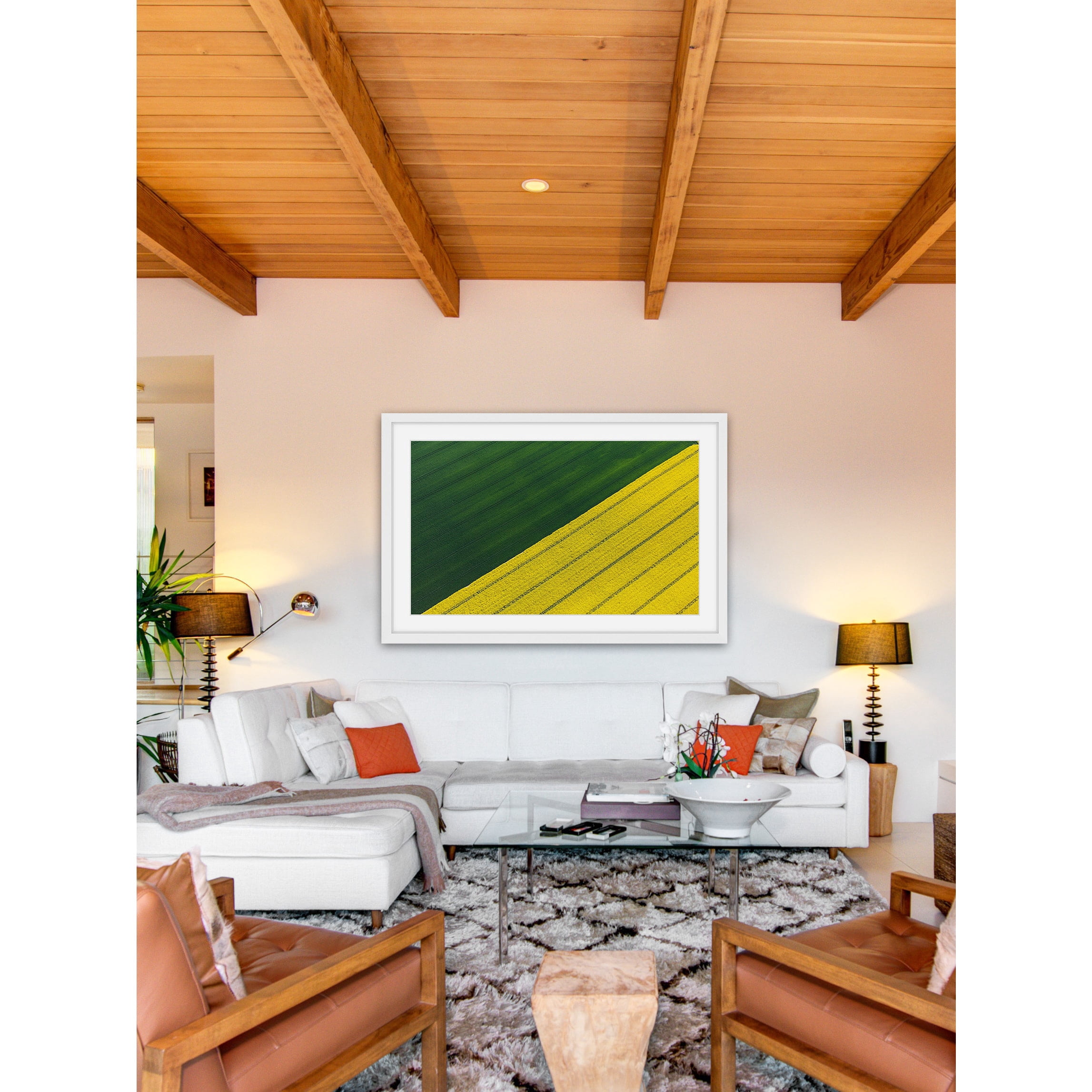 Marmont Hill "Green and Yellow Crops" Framed Painting Print