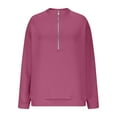 thumbnail image 5 of Stamzod Early Fall Fashion Half Zip Pullover Women Sweatshirt Casual Long Sleeve Tops Plus Size Crewneck Sweatshirts Women Clothes Hot Pink L, 5 of 6