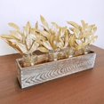 thumbnail image 1 of Nvzi 24 piezas de decoración navideña dorada, hojas de magnolia falsas con hojas doradas y tallos brillantes para árbol, 1 of 3