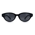 thumbnail image 3 of Polarized Cat Eye Thick Horn Rim Retro Hipster Vintage Vibe Sunglasses All Black, 3 of 8
