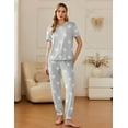thumbnail image 3 of Ekouaer Pajamas for Women Set 2 Pack Lounge Set Short Sleeve Pjs Joggers Long Pants Loungepwear with Pockets, 3 of 7