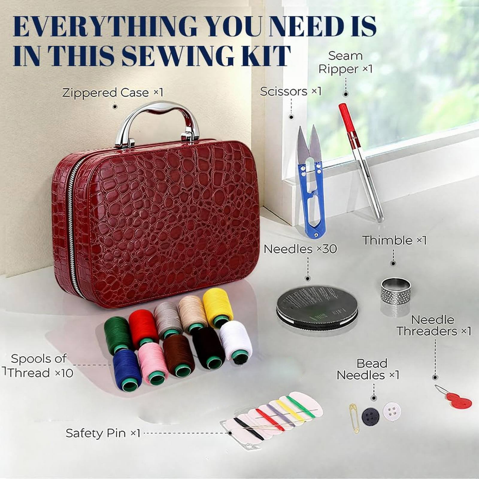 ZMKIAG 2025 Upgrade Big Eye Needles Set with Storage Box - Complete Sewing Kit for DIY Embroidery and Crafting, Portable Needle Threading Tool for Hand Sewing and Repairs