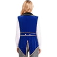 thumbnail image 4 of iiniim Women's Circus Ringmaster Vest Costume Rave Festival Lion Tamer Role Play Outfit Swallow-Tailed Balzer Jacket Blue M, 4 of 7