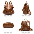 thumbnail image 2 of Mochila antirrobo Cheruty de piel sintética casual de moda 1-1 Tan M, 2 of 5