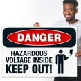 thumbnail image 2 of Hazardous Voltage Inside KEEP OUT Sign, OSHA Danger Sign, 24x36 Corrugated Plastic, 2 of 7