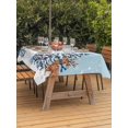 thumbnail image 2 of Outdoor Tablecloth with Umbrella Hole and Zipper, Light Blue Snowman Christmas Rectangle Table Cloth 60x84 Inch Waterproof Tablecloth, Xmas Tree Ball Snowflake Elk Picnic Table Cover for Patio, 2 of 7