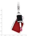 thumbnail image 2 of Sterling Silver Enameled 3-d Fingernail Polish With Lobster Clasp Charm - Measures 40x14mm Wide, 2 of 2