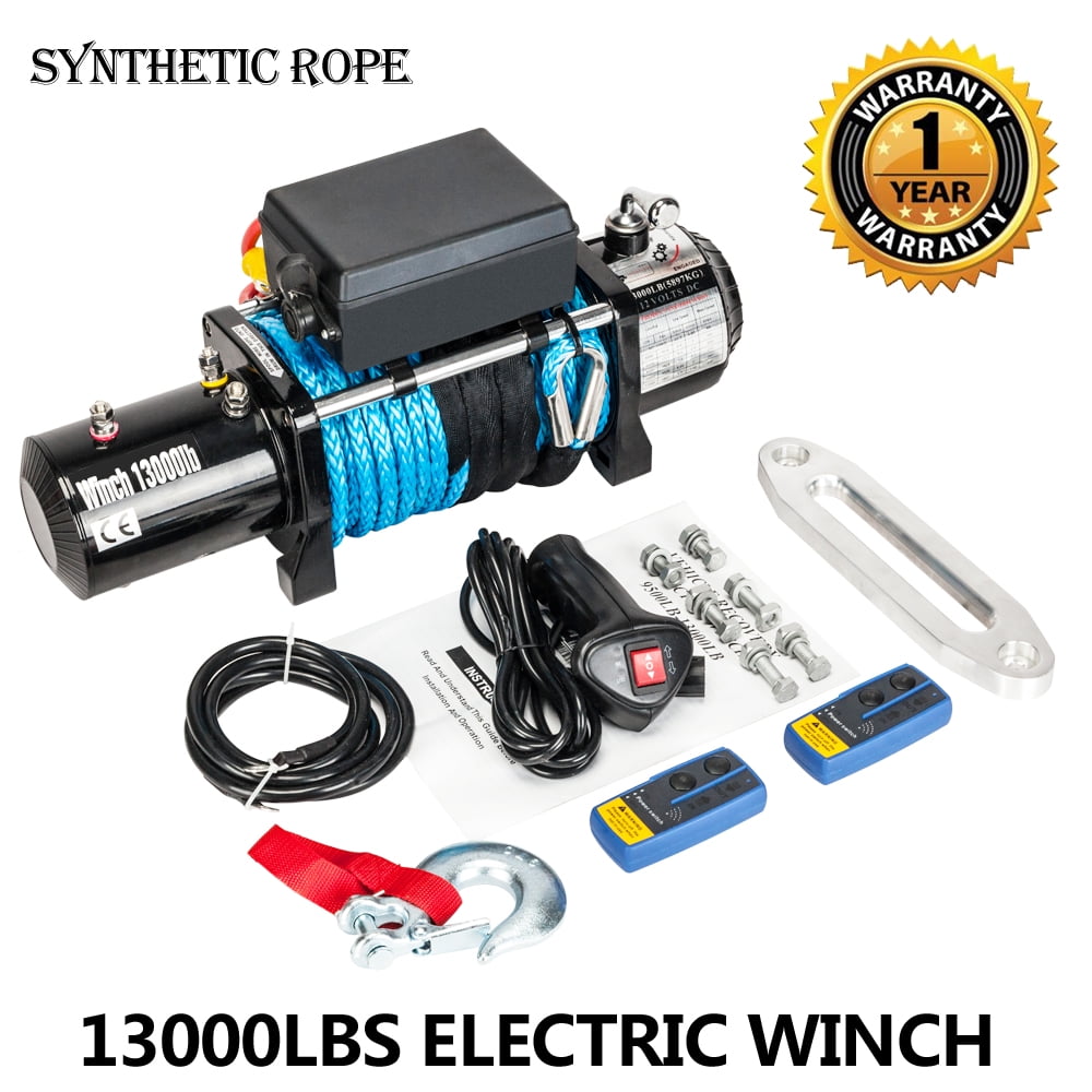 Electric Winch 3000/4500LBS 12V Recovery Winch Steel Cable Towing Track 