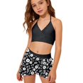 thumbnail image 2 of Lullu Girls Swimsuit Adjustable Straps Bikini Set Coverup Skirt Bathing Suit, 3-Piece, Size 9-10, 2 of 6