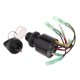 thumbnail image 1 of Interruptor de encendido Interruptor de encendido de barco 87-17009A2 87-17009A5 con 2 llaves, 3 posiciones, 6 conectores de cables de repuesto para caja de control de motor fueraborda, 1 of 7